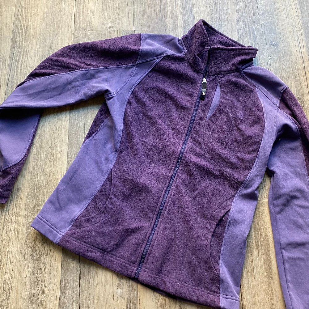 Purple North Face Zip Fleece Jacket
